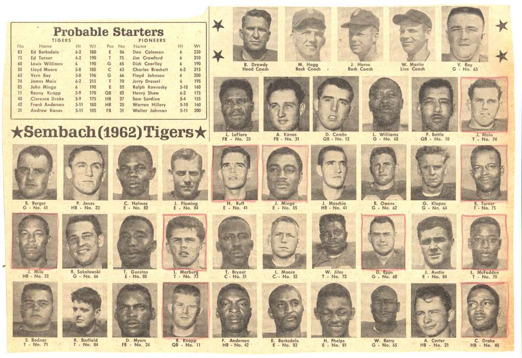 Sembach Tigers - 1962 (article courtesy of Bud Fellers)