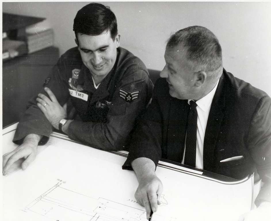 "Beetle" Bailey and Jack Coniff designing the electronic circuitry.